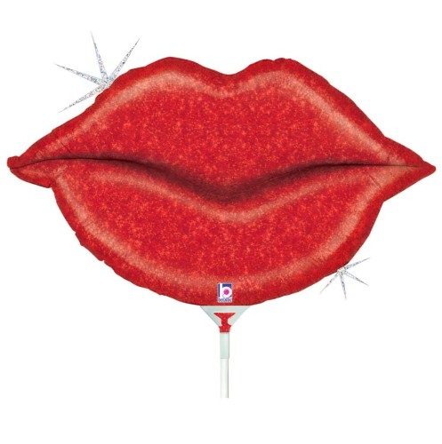 Balon foliowy Usta Holograficzne Walentynki  35 x 21 cm