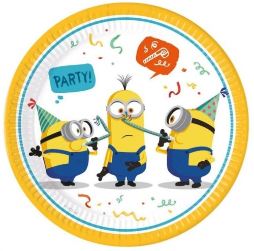 Talerzyki Minionki 23 cm, 8 szt.