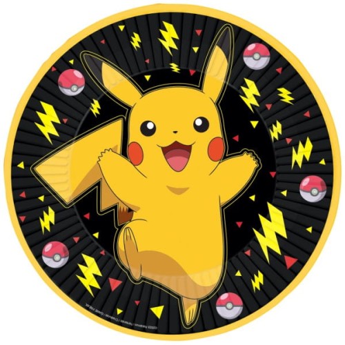 Talerzyki Pokemon Pikachu na licencji 23 cm, 8 szt.