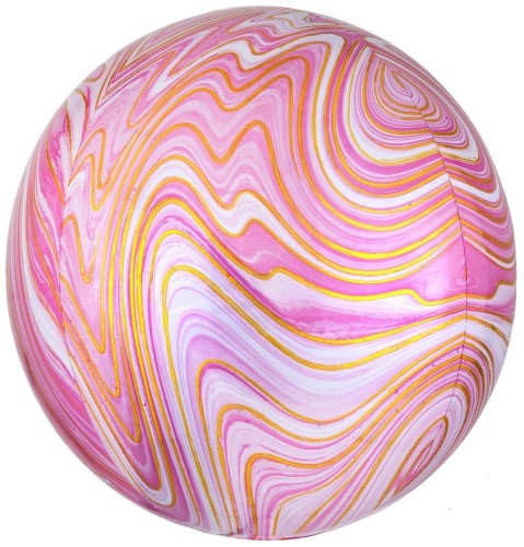 Balon foliowy Kula Marmurkowa Różowa Orbz 40 cm