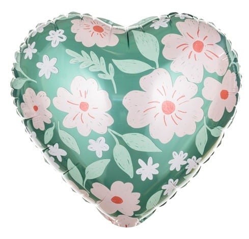 Balon foliowy Serce w Kwiaty 45 cm
