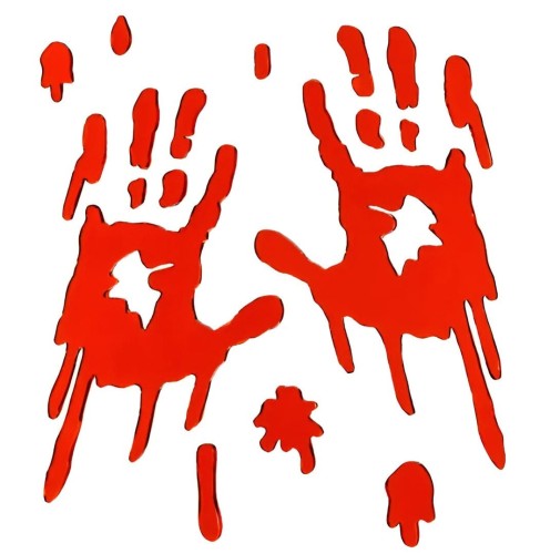 Krwawe Dłonie - żelowe naklejki na okno Halloween