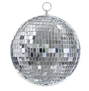 Kula Disco lustrzana srebrna 20 cm