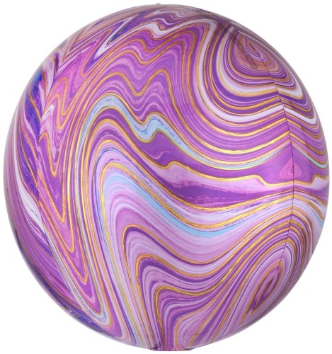 Balon foliowy Kula Marmurkowa Fioletowa Orbz 40 cm