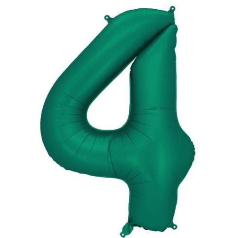 Balon foliowy Cyfra 4 Butelkowa Zieleń 86 cm