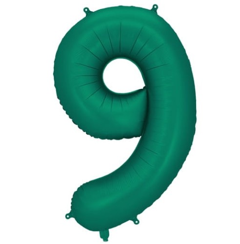 Balon foliowy Cyfra 9 Butelkowa Zieleń 86 cm