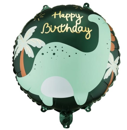 Balon foliowy Brontozaur Happy Birthday, 45 cm