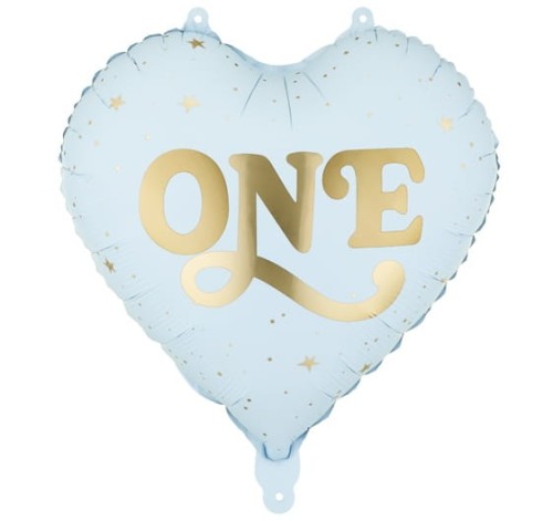 Balon foliowy Serce One Niebieskie, 45 cm