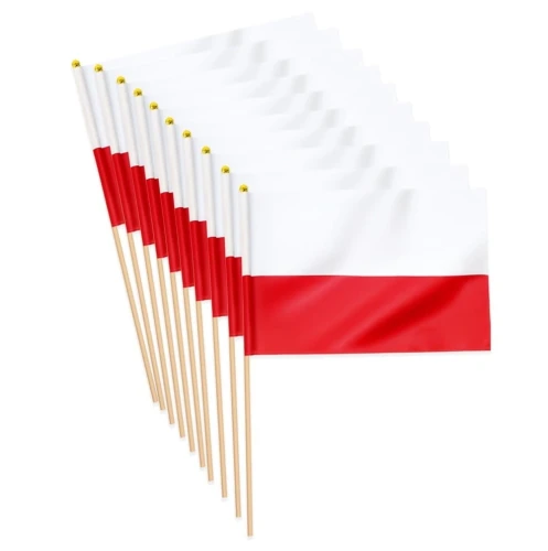Flaga Polski na Patyczku, 10 szt.