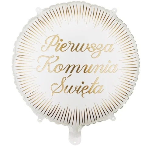 Balon foliowy Pierwsza Komunia Święta Promienie, 45cm