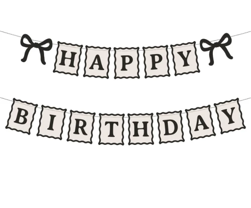 Baner Happy Birthday z Kokardkami, 100 cm