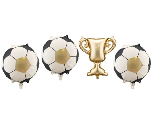 Zestaw 4 Balonów Foliowych Puchar Piłka Nożna Football Mundial BezHelu 34cm
