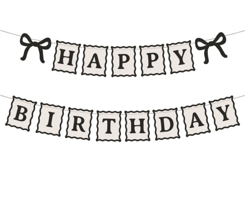 Baner Happy Birthday z Kokardkami, 100 cm