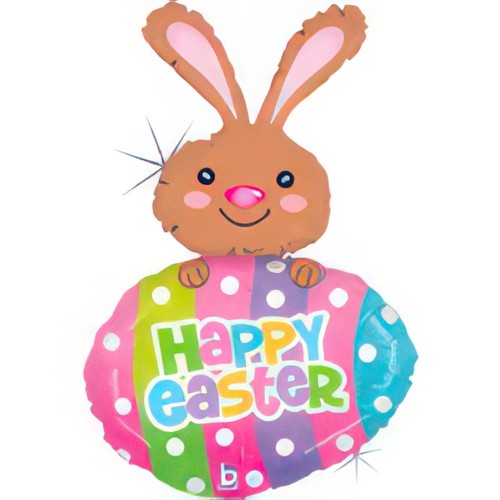 Balon foliowy Wielkanocny Królik z pisanką Happy Easter, 56 cm x 78 cm