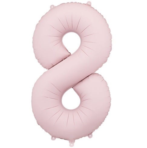 Balon foliowy Cyfra 8 Jasnoróżowy matowy 86 cm