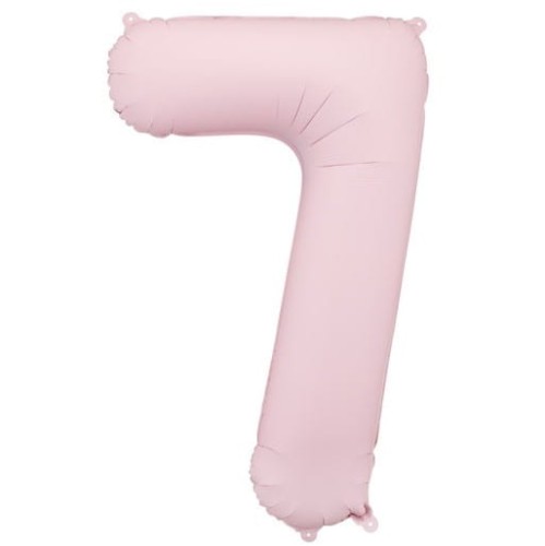 Balon foliowy Cyfra 7 Jasnoróżowy matowy 86 cm