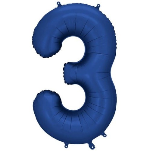 Balon foliowy Cyfra 3 Granatowy 86 cm
