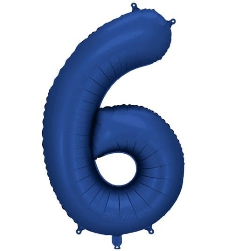 Balon foliowy Cyfra 6 Granatowy 86 cm