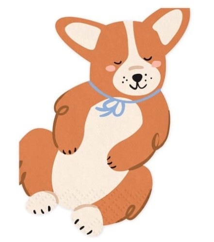 Serwetki Pieski Corgi 11 x 15 cm, 12 szt.