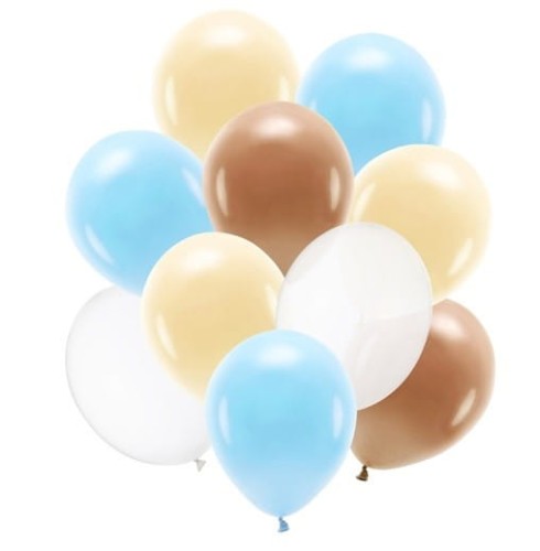 Zestaw Balonów Lateksowych Niebieski i Brąz 27-30 cm, 10 szt.