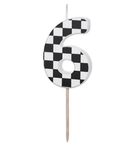 Świeczka Cyfra 6 Szachownica Formuła, 5,5 cm