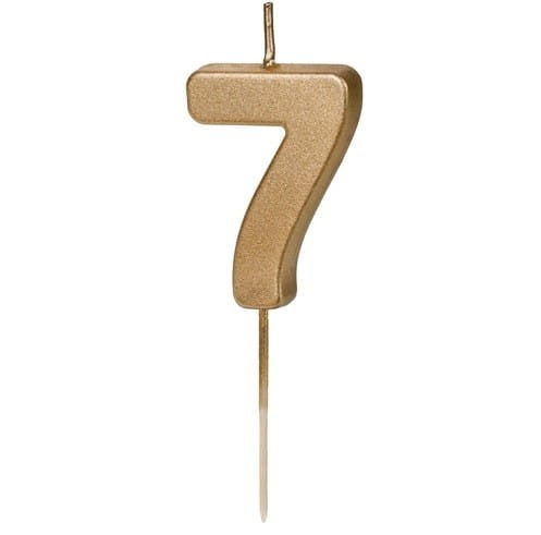 Świeczka Cyfra 7 złota 4.5 cm
