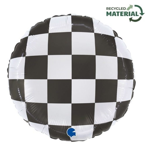Balon foliowy Flaga Formuły 1 - Wzór Szachownicy, 45 cm