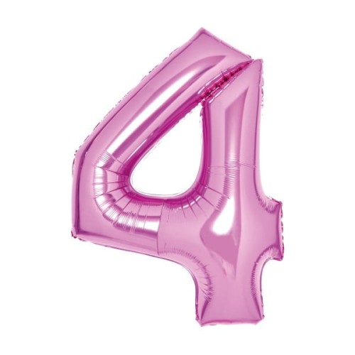 Balon foliowy Cyfra 4 Różowy 66 cm