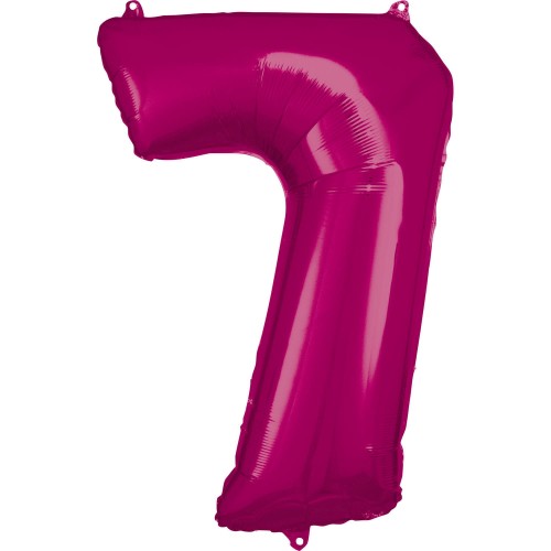 Balon foliowy Cyfra 7 Ciemnoróżowy 86 cm