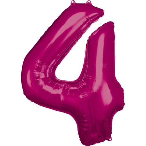 Balon foliowy Cyfra 4 Ciemnoróżowy 86 cm