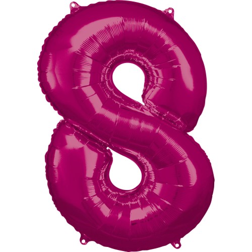 Balon foliowy Cyfra 8 Ciemnoróżowy 86 cm