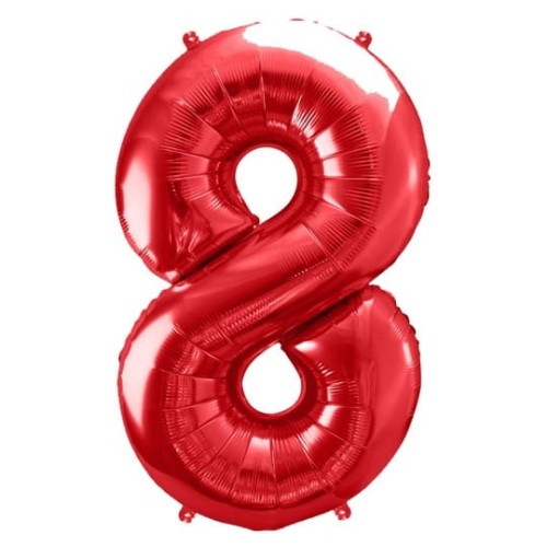 Balon foliowy Cyfra 8 Czerwony 86 cm
