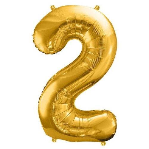 Balon foliowy Cyfra 2 Złoty 86 cm