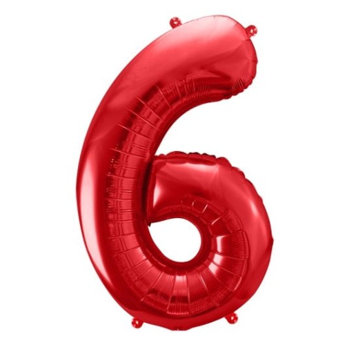 Balon foliowy Cyfra 6 Czerwony 86 cm