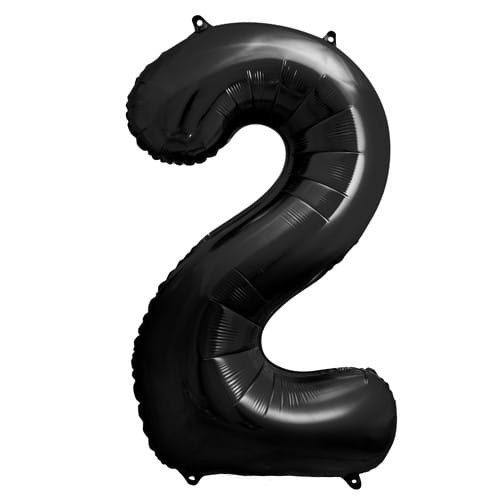 Balon foliowy Cyfra 2 Czarny 86 cm